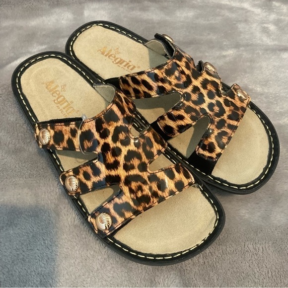 Alegria Dinah Leather Slip-On Sandals with Adjustable Strap Size 39 (US 9) - Picture 1 of 15